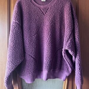 Oversized purple PINK victorias secret‎ sweater Large Fuzzy soft